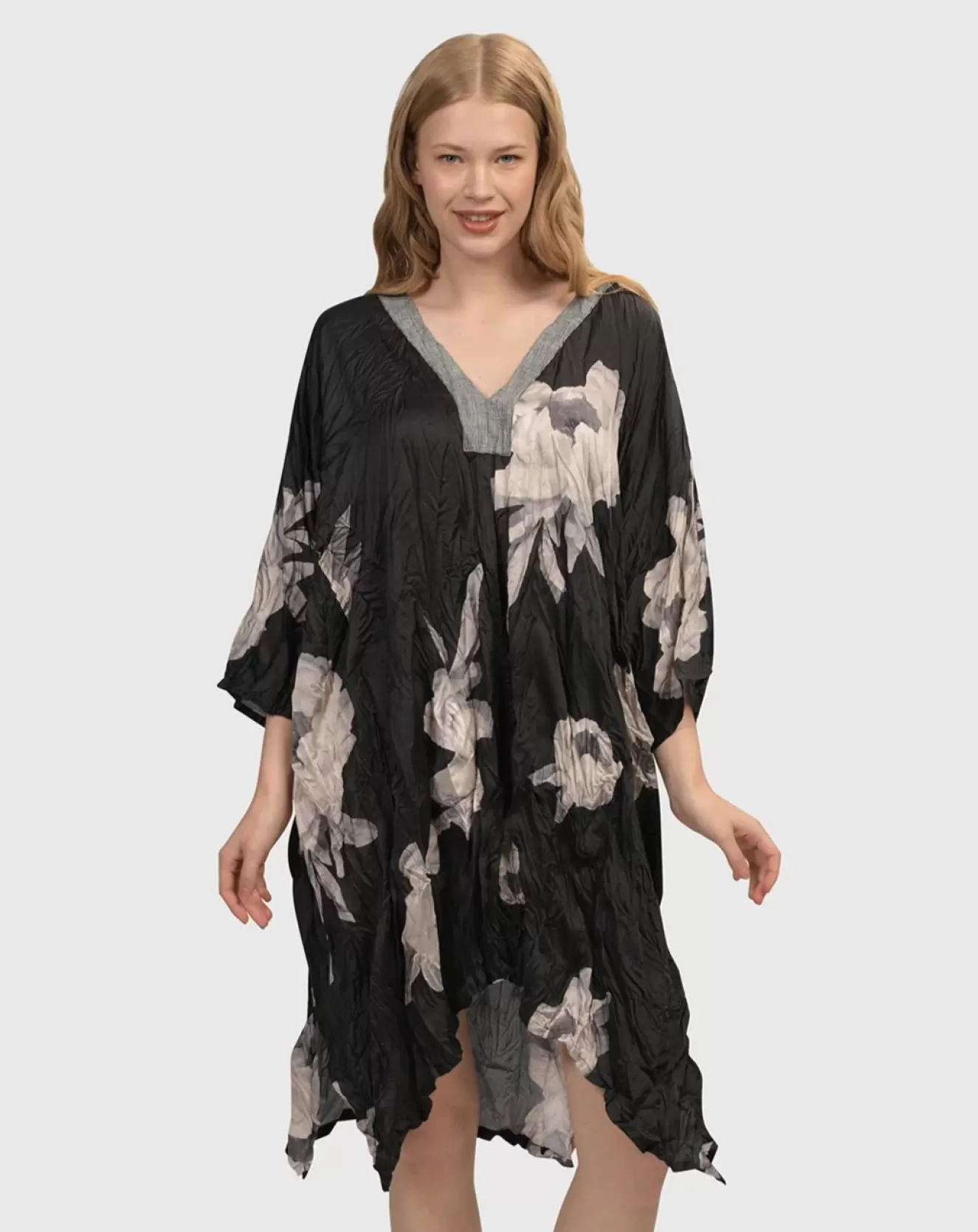 * Boutique-Style Dresses>Alembika. Page Crinkle Caftan Tunic.