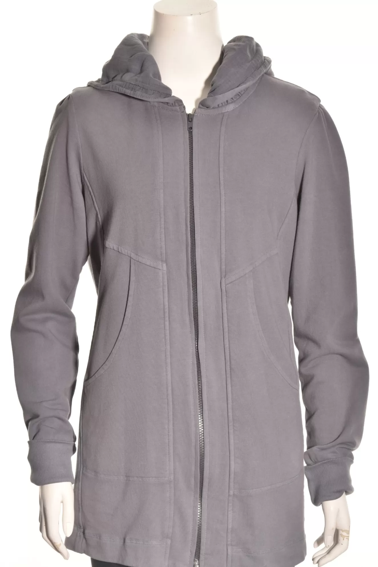 * Hoodie>Color Me Cotton. Zip Front Hoodie With Yoke Bands Pockets. Iron