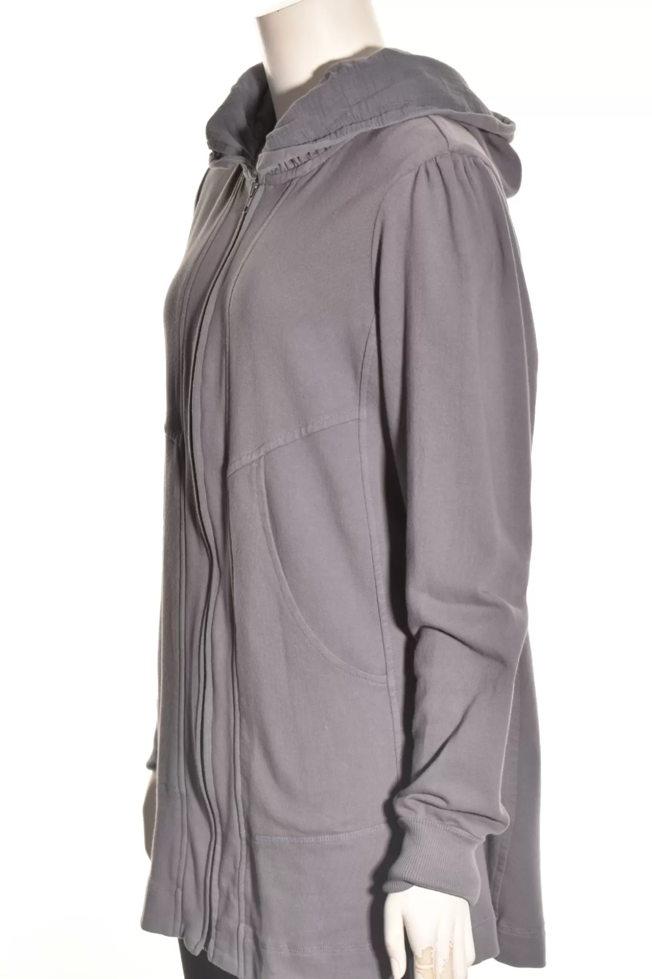 * Hoodie>Color Me Cotton. Zip Front Hoodie With Yoke Bands Pockets. Iron