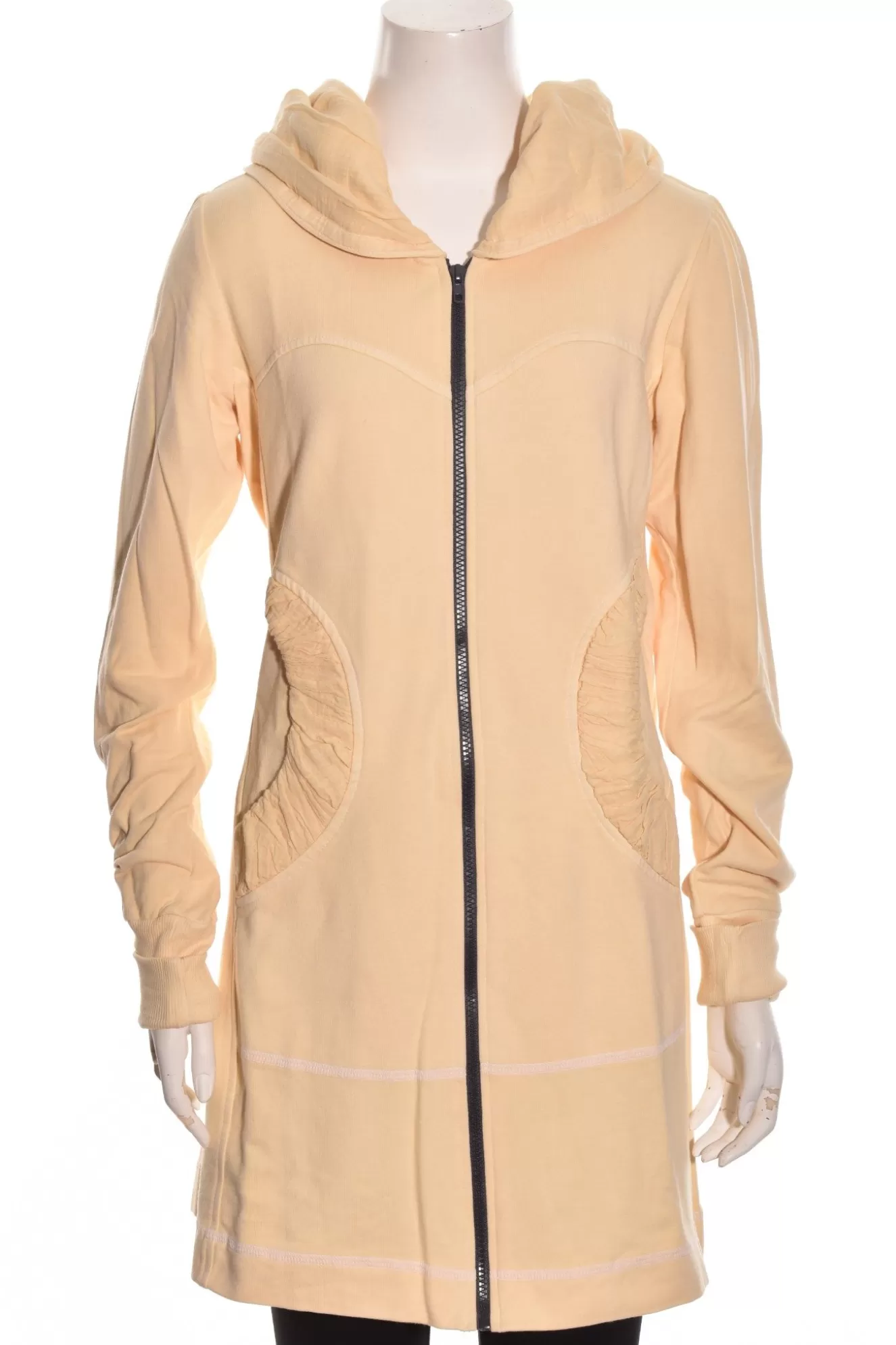 * Hoodie>Color Me Cotton. Zip Front Long Hoodie. Daffodil