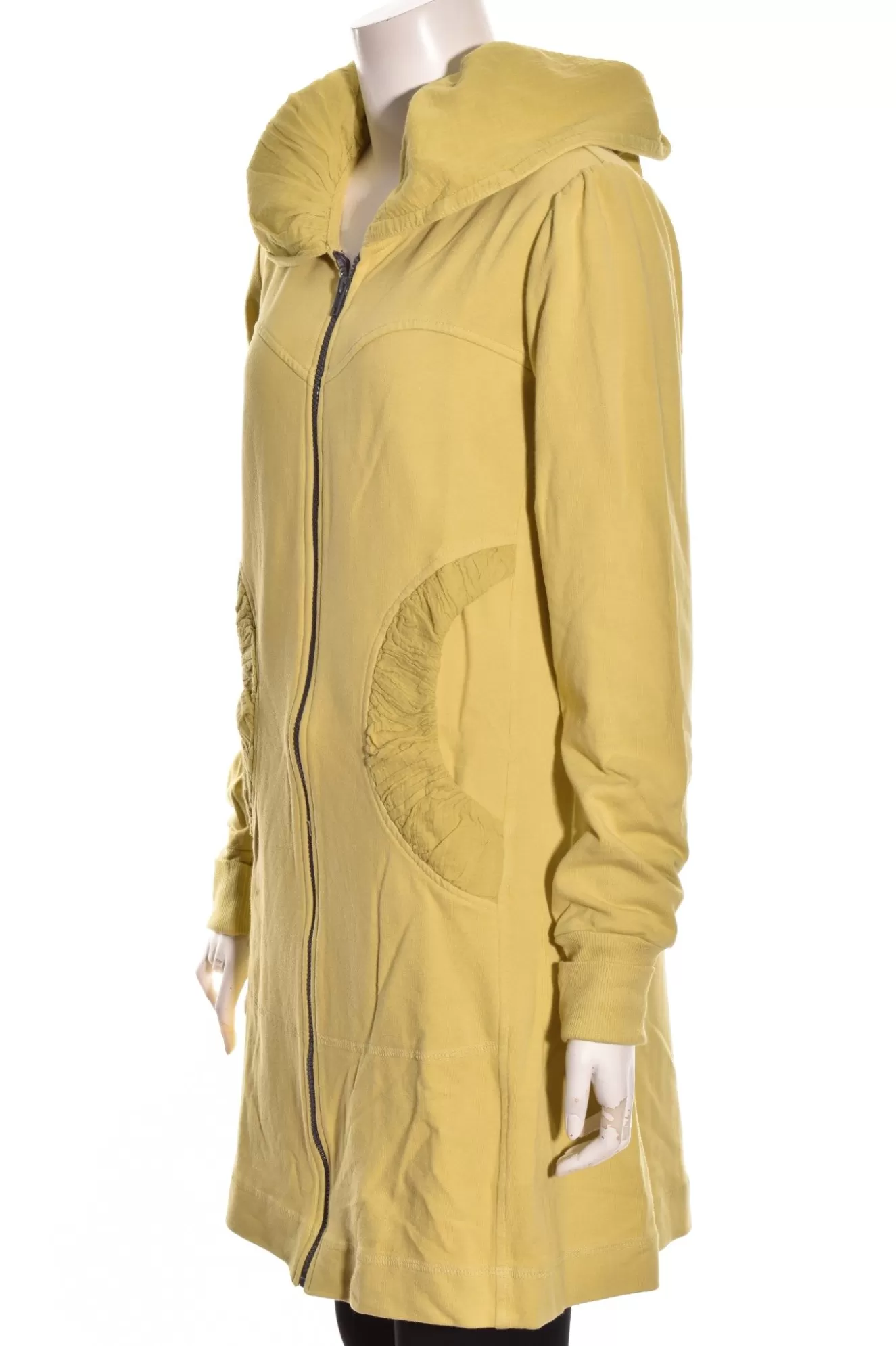 * Hoodie>Color Me Cotton. Zip Front Long Hoodie. Tarragon