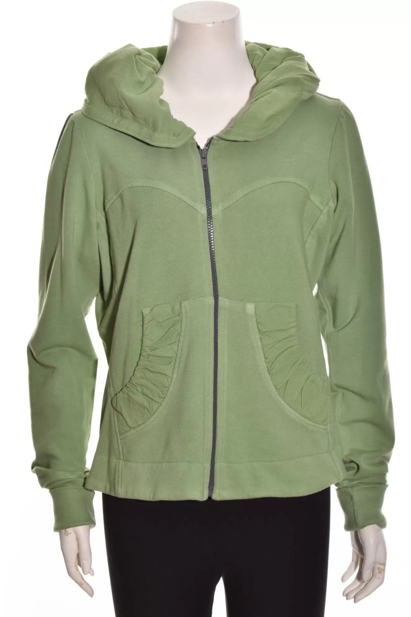 * Hoodie>Color Me Cotton. Zip Front Short Hoodie. Piquant-Green