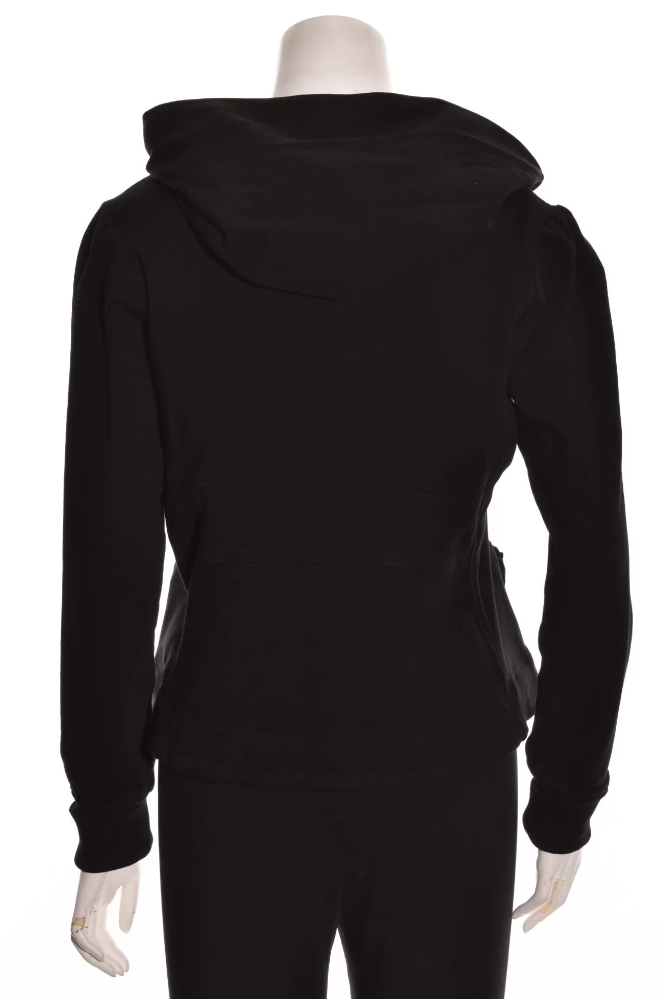 * Hoodie>Color Me Cotton. Zip Front Short Hoodie. Black