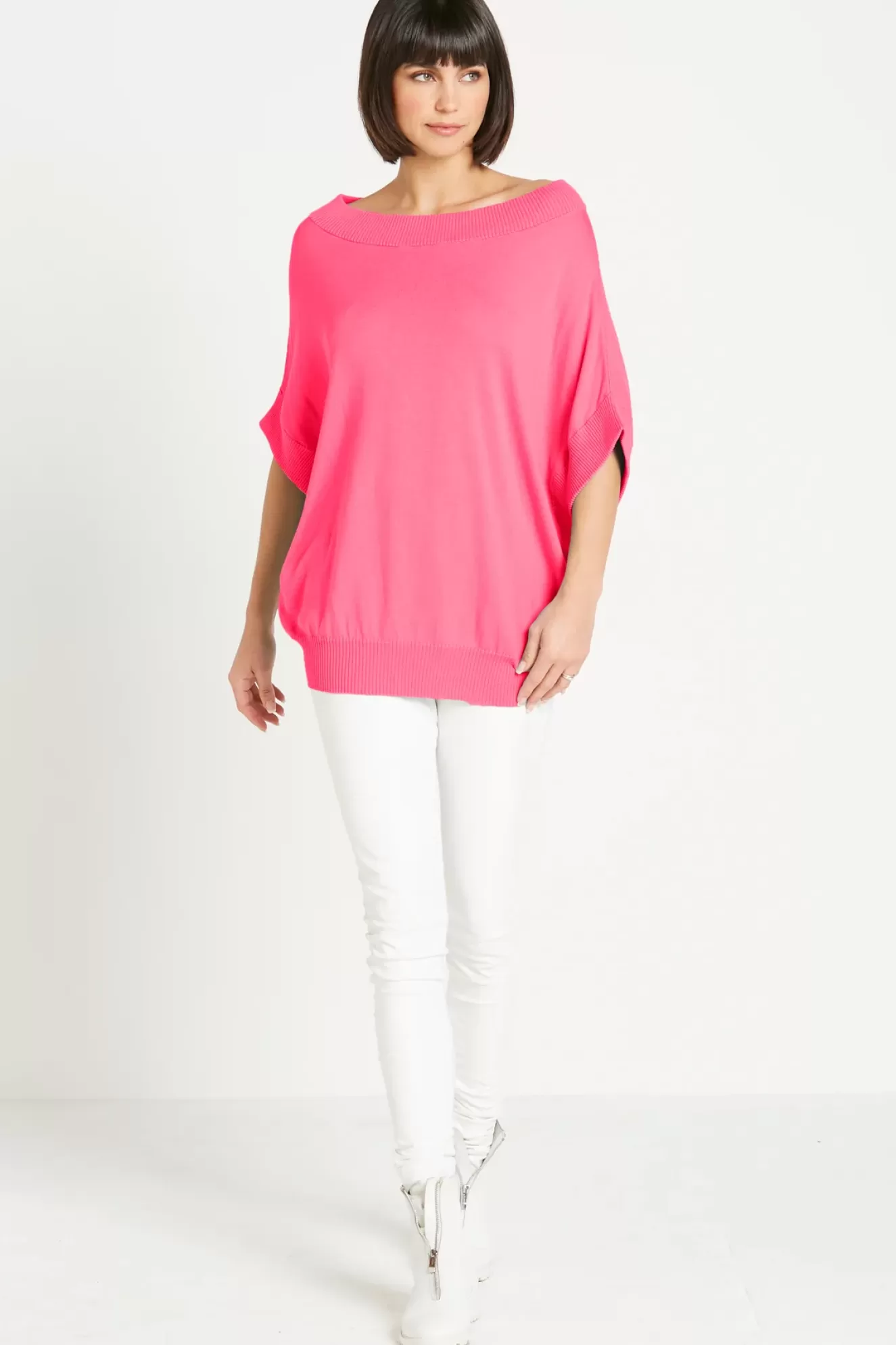 * Sweaters>Planet. One Size Pima Cotton Summer Knit Boatneck Sweater.