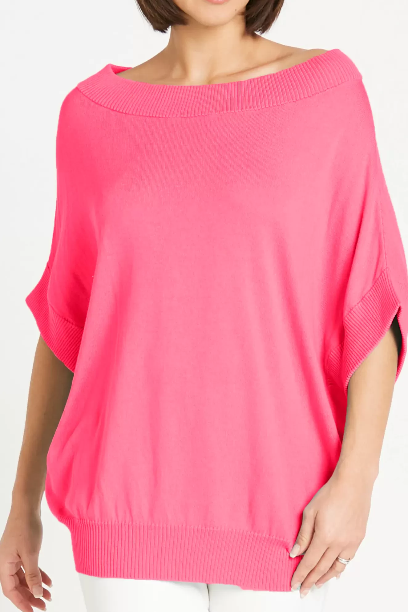 * Sweaters>Planet. One Size Pima Cotton Summer Knit Boatneck Sweater.