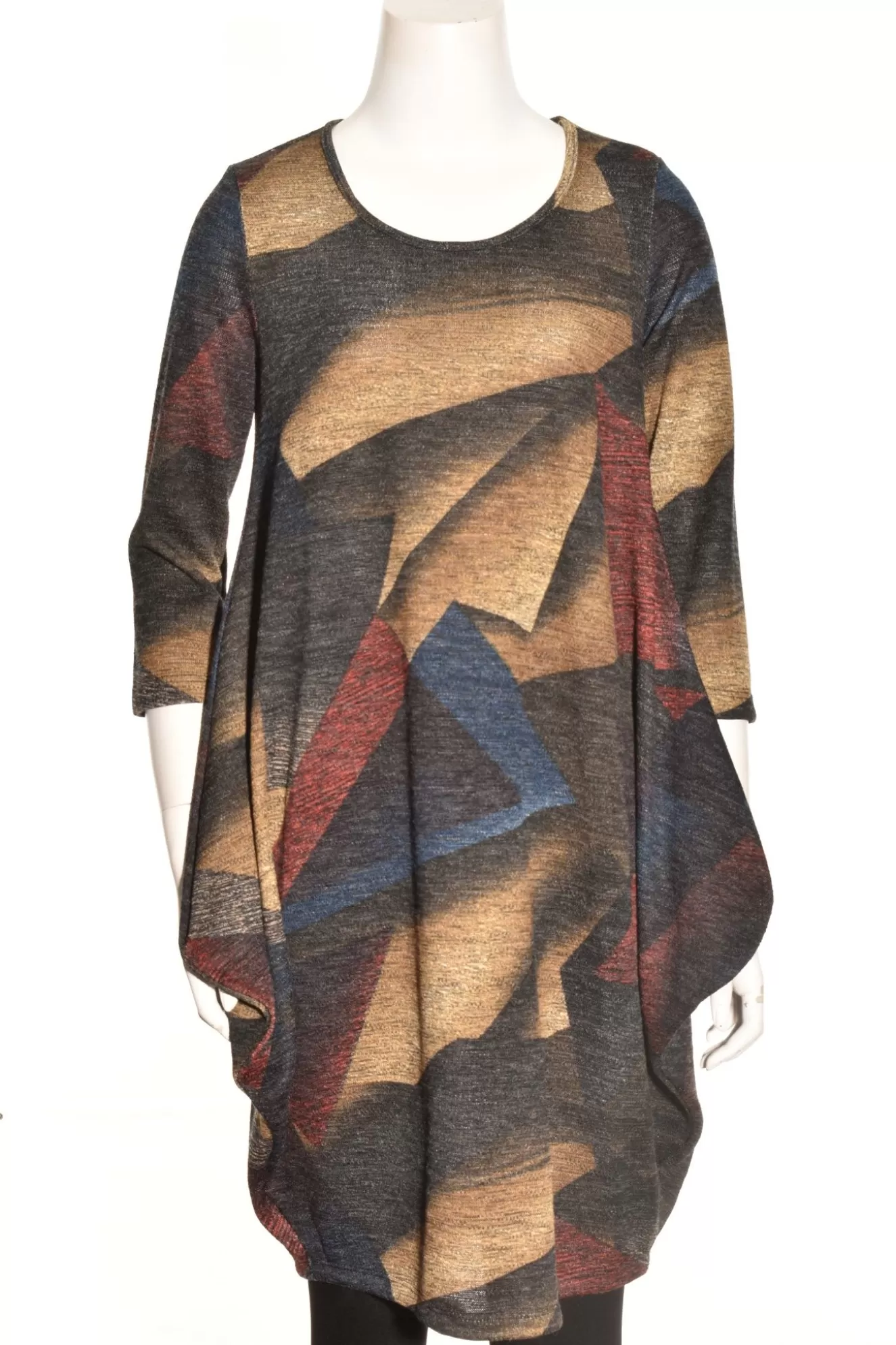 * Boutique-Style Dresses>Pure Essence. Scoop Neck Dress Multi-Colored