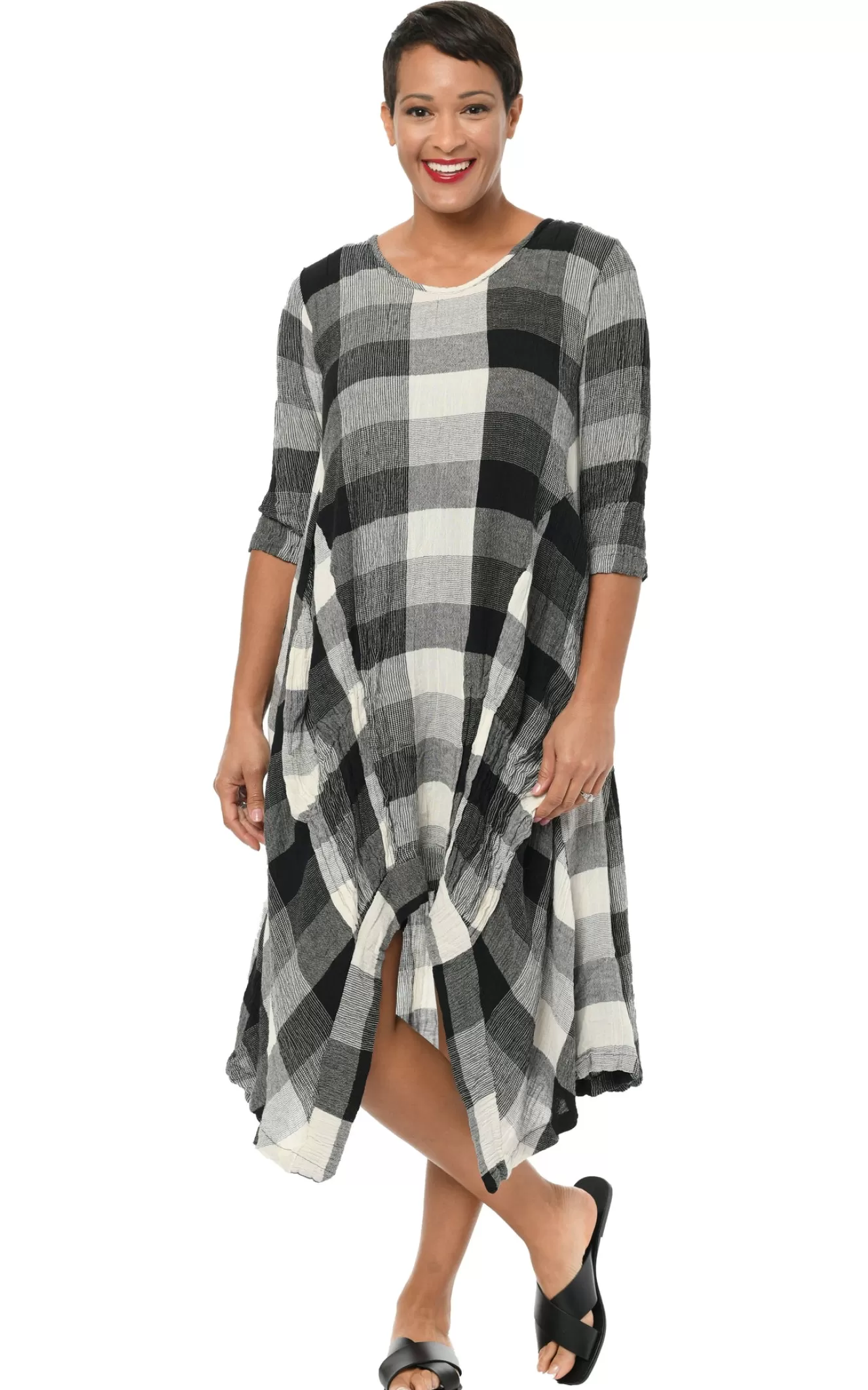 * Boutique-Style Dresses>Tulip. Lexi Dress. Mcguire-Plaid